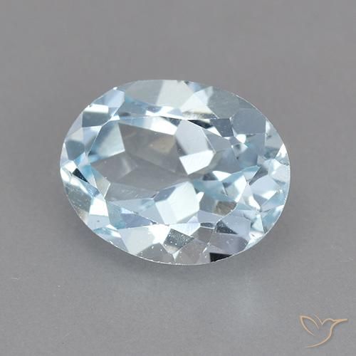 2.46 ct Blue Topaz Stone, Natural Topaz in Oval Facet Shape for Sale