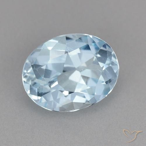 2.32 ct Blue Topaz Stone, Natural Topaz in Oval Facet Shape for Sale
