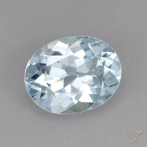 2.14 ct Blue Topaz Stone, Natural Topaz in Oval Facet Shape for Sale