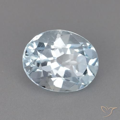 2.40 ct Blue Topaz Stone, Natural Topaz in Oval Facet Shape for Sale