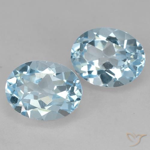 5.00 ctw Blue Topaz Stones, Natural Topaz in Oval Facet Shape for Sale