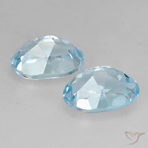 Topaz Gemstones in 9 x 7 mm (calibrated) Size for Sale, Topaz Stones in Sky Blue Color