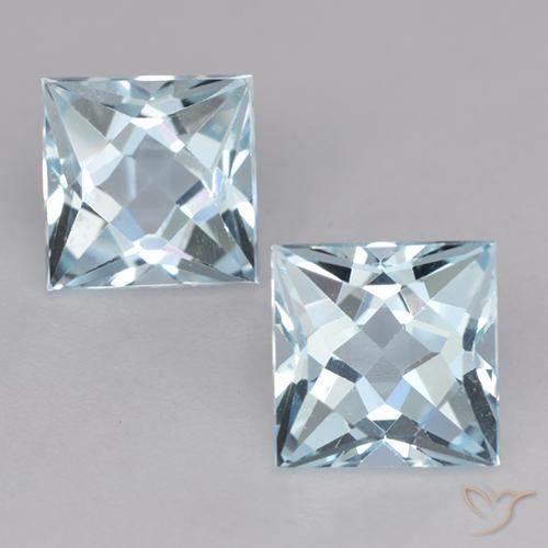 4.28ctw Natural Sky Blue Topaz, Square, VVS