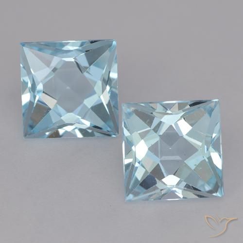 4.02ctw Natural Sky Blue Topaz, Square, VVS-VS