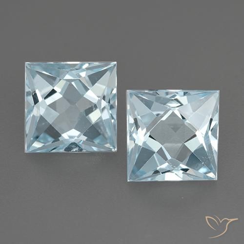 4.24ctw Natural Sky Blue Topaz, Square, VVS