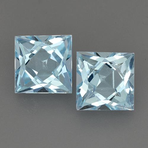 Sky Blue Topaz Gem - 2.1ct Princess-Cut (ID: 525604)