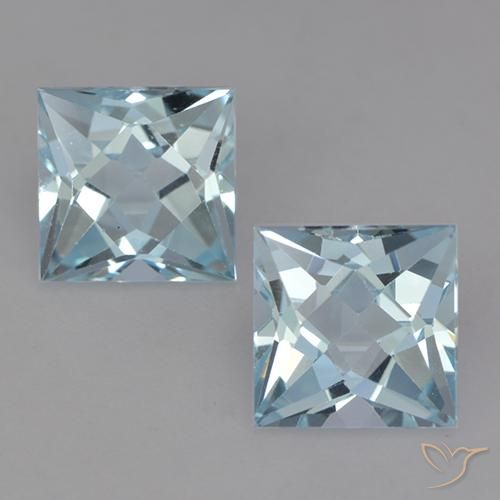 4.29ctw Natural Sky Blue Topaz, Square, VVS