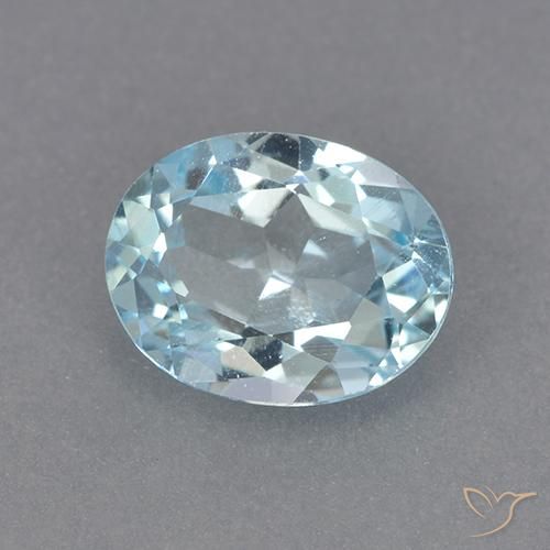2.11 ct Blue Topaz Stone, Natural Topaz in Oval Facet Shape for Sale