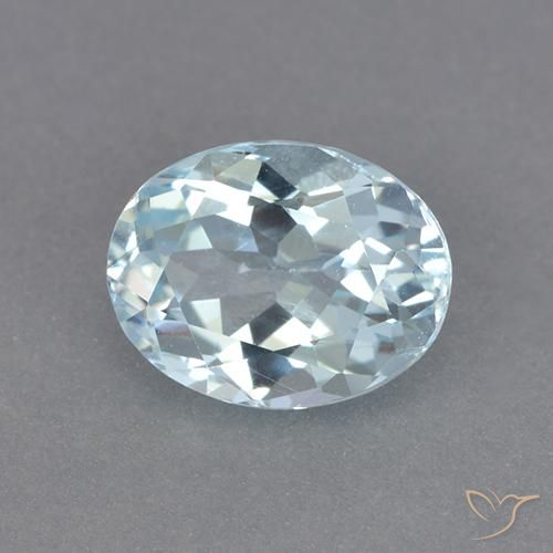 2.36 ct Blue Topaz Stone, Natural Topaz in Oval Facet Shape for Sale