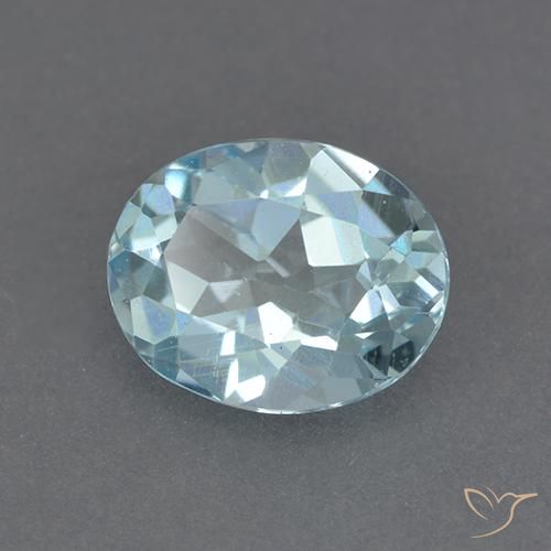 2.24 ct Blue Topaz Stone, Natural Topaz in Oval Facet Shape for Sale