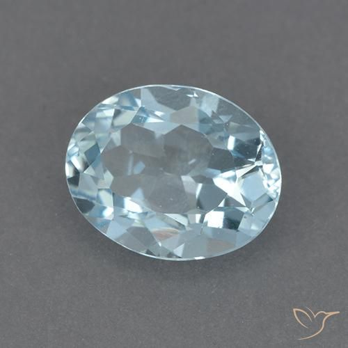 2.36 ct Blue Topaz Stone, Natural Topaz in Oval Facet Shape for Sale