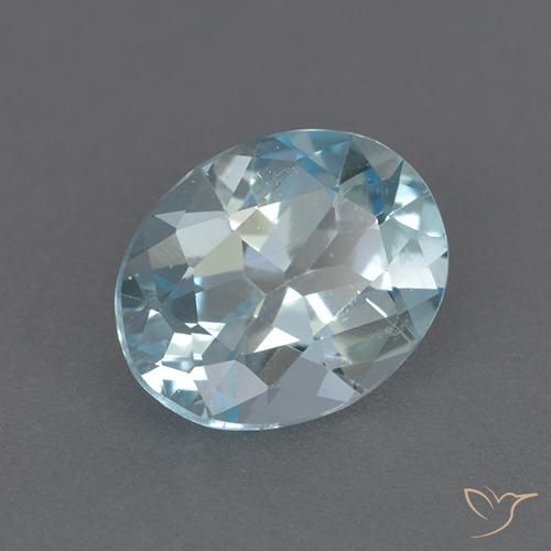 2.22 ct Blue Topaz Stone, Natural Topaz in Oval Facet Shape for Sale