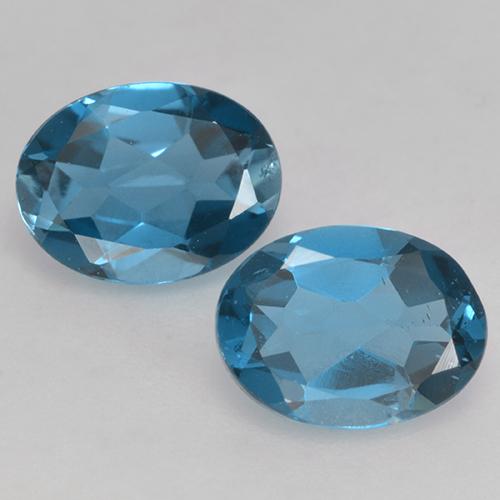 Deep Navy Blue Topaz Gem - 1.5ct Oval Facet (ID: 528714)