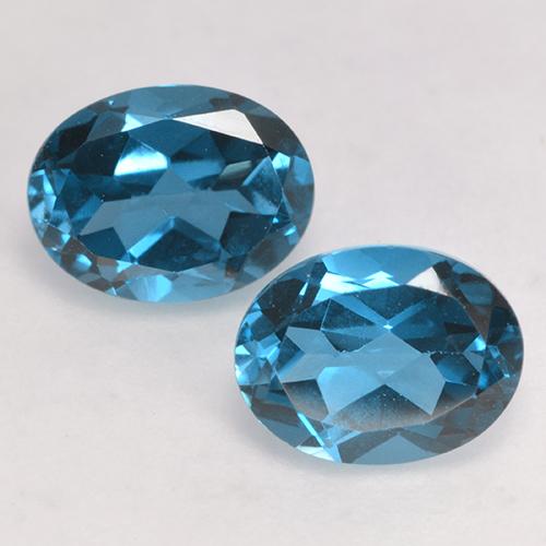 Deep Navy Blue Топаз Камень - 1.7ct Фасетный Овал (ID: 528722)