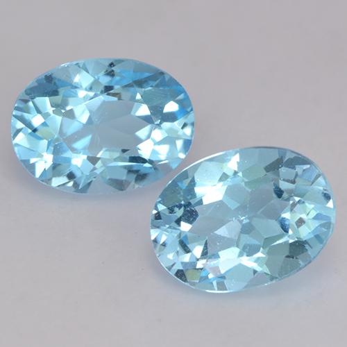 Swiss Blue Topas Edelstein - 1.2ct Oval facettiert (ID: 529429)