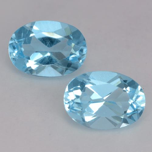 Deep Maya Blue Топаз Камень - 1.1ct Фасетный Овал (ID: 529431)