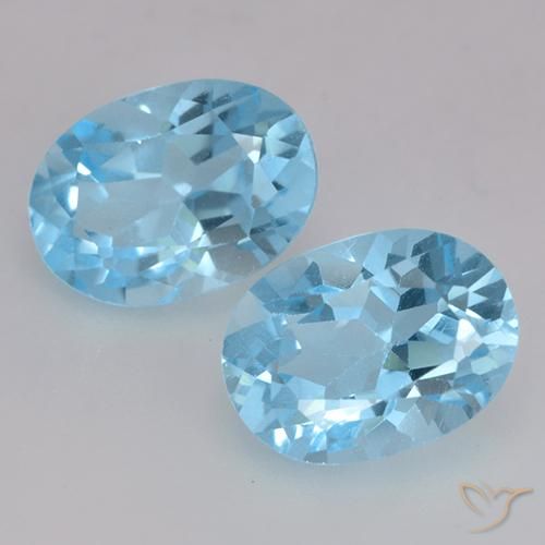 2.28 ct Swiss Blue Topaz, 7.4 x 5.4 mm Oval Cut From Brazil, Photo A