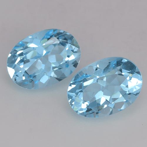 Deep Maya Blue Топаз Камень - 1.1ct Фасетный Овал (ID: 529433)
