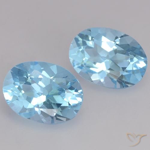 2.25 ctw Blue Topaz Stones, Natural Topaz in Oval Facet Shape for Sale
