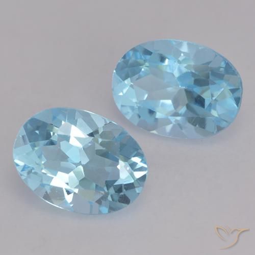 2.21 ctw Blue Topaz Stones, Natural Topaz in Oval Facet Shape for Sale