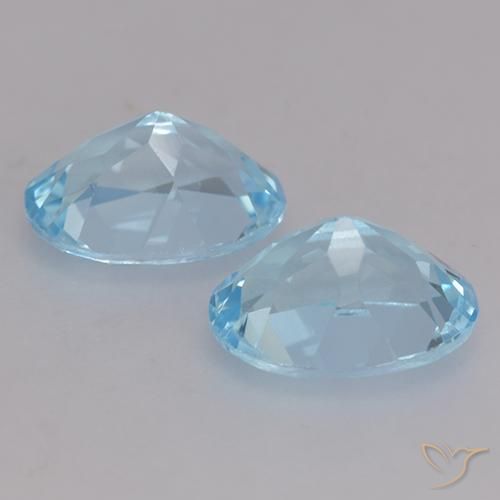 Topaz Gemstones in 7.2 x 5.3 mm Size for Sale, Topaz Stones in Sky Blue Color