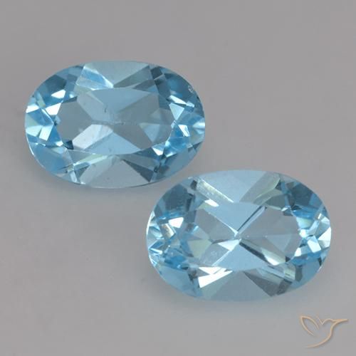 1.95 ct Swiss Blue Topaz, 7.1 x 5.1 mm Oval Cut From Brazil, Photo A