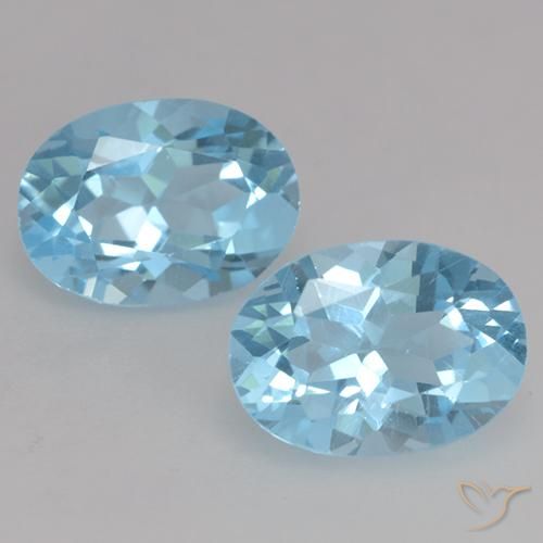 2.21 ct Loose Sky Blue Topaz, 7.4 x 5.3 mm Oval Cut From Brazil, Photo A