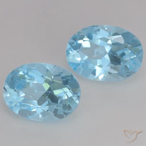 2.21 ctw Blue Topaz Stones, Natural Topaz in Oval Facet Shape for Sale