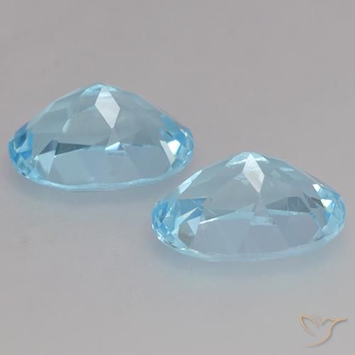Topaz Gemstones in 7.4 x 5.3 mm Size for Sale, Topaz Stones in Sky Blue Color