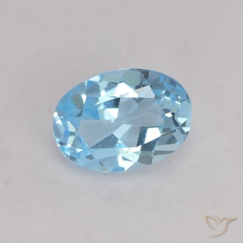 Свисс-Блю Топаз Камень - 1ct Фасетный Овал (ID: 530050)