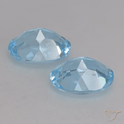 Topaz Gemstones in 7.2 x 5.3 mm Size for Sale, Topaz Stones in Sky Blue Color