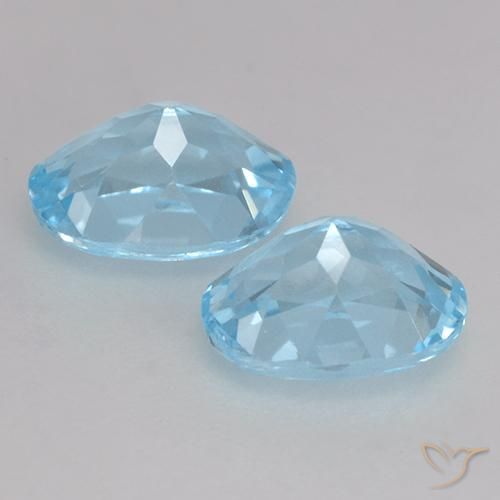 Topaz Gemstones in 7.3 x 5.4 mm Size for Sale, Topaz Stones in Sky Blue Color