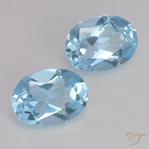 1.79 ctw Blue Topaz Stones, Natural Topaz in Oval Facet Shape for Sale