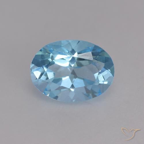 Swiss Blue Topaz Gem - 1.1ct Oval Facet (ID: 530224)