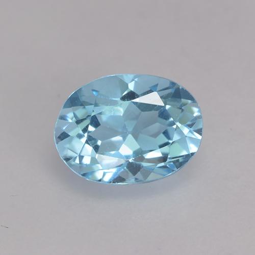 Свисс-Блю Топаз Камень - 1.3ct Фасетный Овал (ID: 530229)