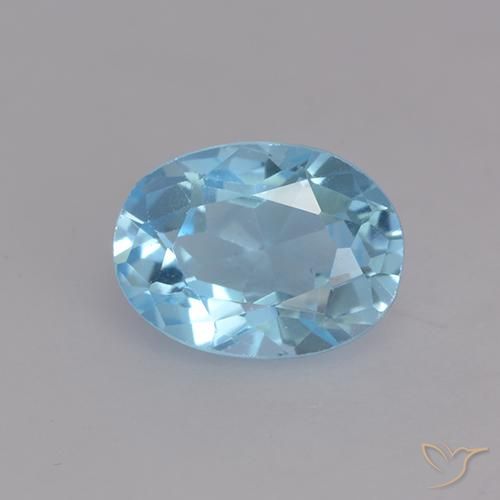 Свисс-Блю Топаз Камень - 1.1ct Фасетный Овал (ID: 530231)