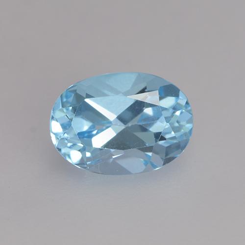 Свисс-Блю Топаз Камень - 1.2ct Фасетный Овал (ID: 530233)