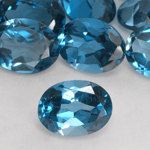 Deep Navy Blue Топаз Камень - 1.5ct Фасетный Овал (ID: 530505)