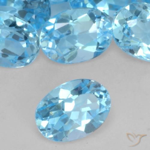 26.88 ctw Blue Topaz Stones, Natural Topaz in Oval Facet Shape for Sale