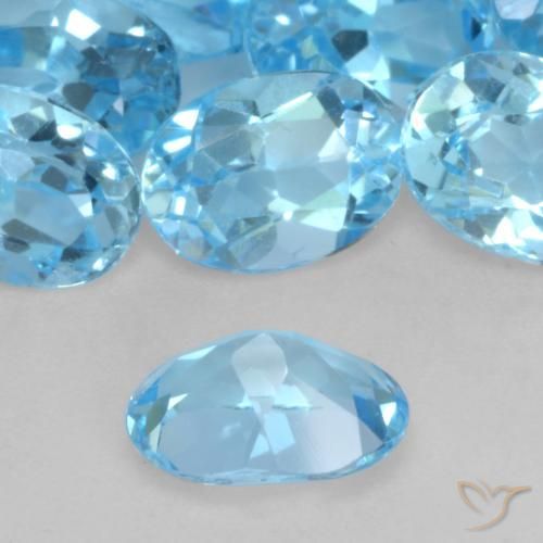 Topaz Gemstones in 7.2 x 5.2 mm Size for Sale, Topaz Stones in Swiss Blue Color