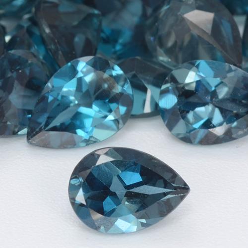 Deep Navy Blue Топаз Камень - 0.7ct Фасетная Груша (ID: 531147)