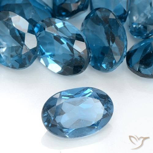 38.69 ctw Blue Topaz Stones, Natural Topaz in Oval Facet Shape for Sale