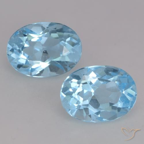 2.3 ct Swiss Blue Topaz, 7.3 x 5.4 mm Oval Cut From Brazil, Photo A