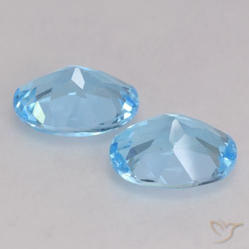 Topaz Gemstones in 7.3 x 5.4 mm Size for Sale, Topaz Stones in Swiss Blue Color