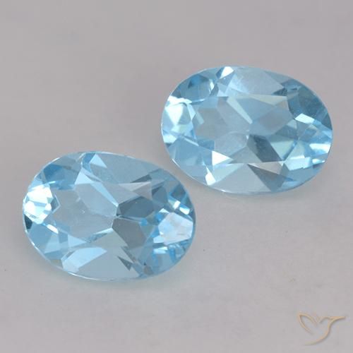 1.88 ctw Blue Topaz Stones, Natural Topaz in Oval Facet Shape for Sale