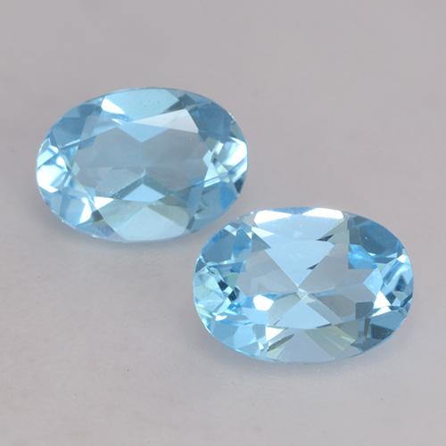Swiss Blue Topas Edelstein - 0.9ct Oval facettiert (ID: 531159)