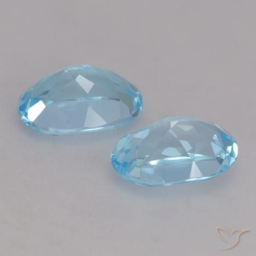 Topaz Gemstones in 7 x 5 mm (calibrated) Size for Sale, Topaz Stones in Swiss Blue Color
