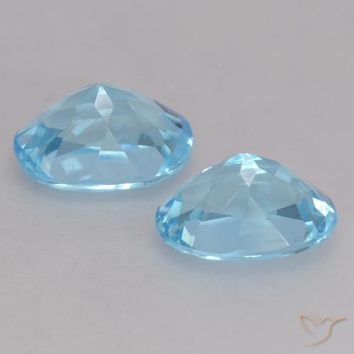 Topaz Gemstones in 7.2 x 5.3 mm Size for Sale, Topaz Stones in Swiss Blue Color