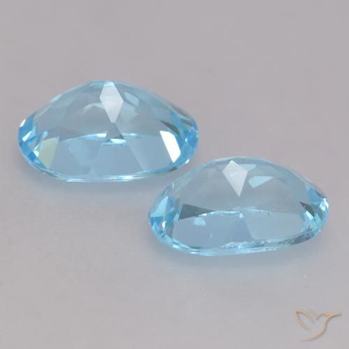 Topaz Gemstones in 7.4 x 5.3 mm Size for Sale, Topaz Stones in Swiss Blue Color