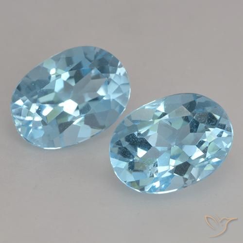 2.30 ctw Blue Topaz Stones, Natural Topaz in Oval Facet Shape for Sale